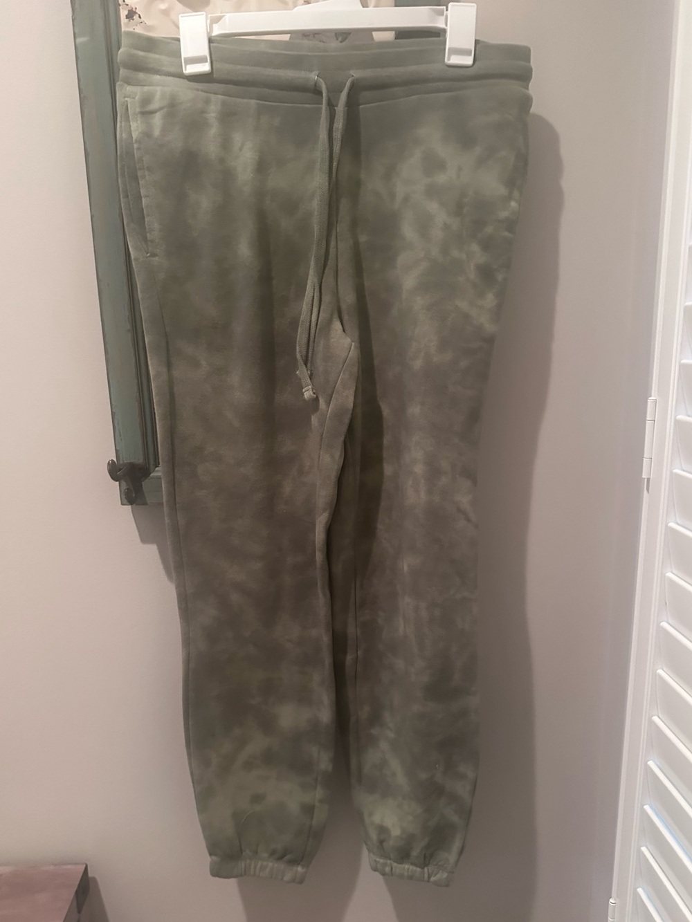 Olive Tie-Dye Jogger Pants - Casual Drawstring Sweatpants